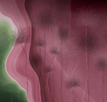 Carta da parati verde rosa realizzata dall'architetto Raffaella Di Modugno per Manarti