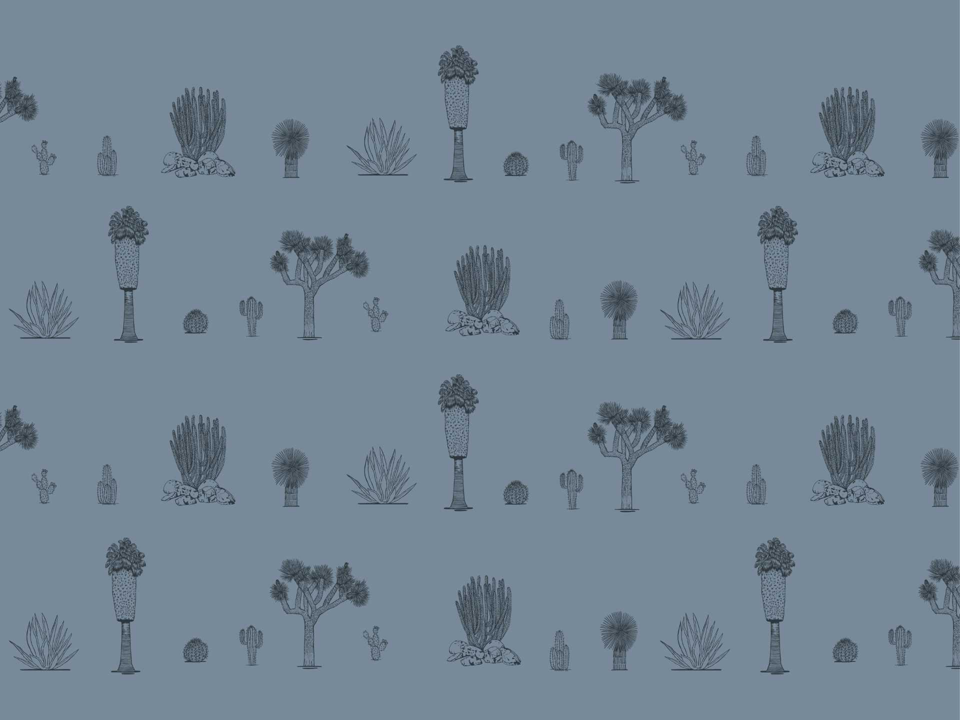 Desert.medium.blue.blank.line.blue80 Joshua palm springs medium è una carta da parati realizzata da Lucia Simonetti in collaborazione con Manarti