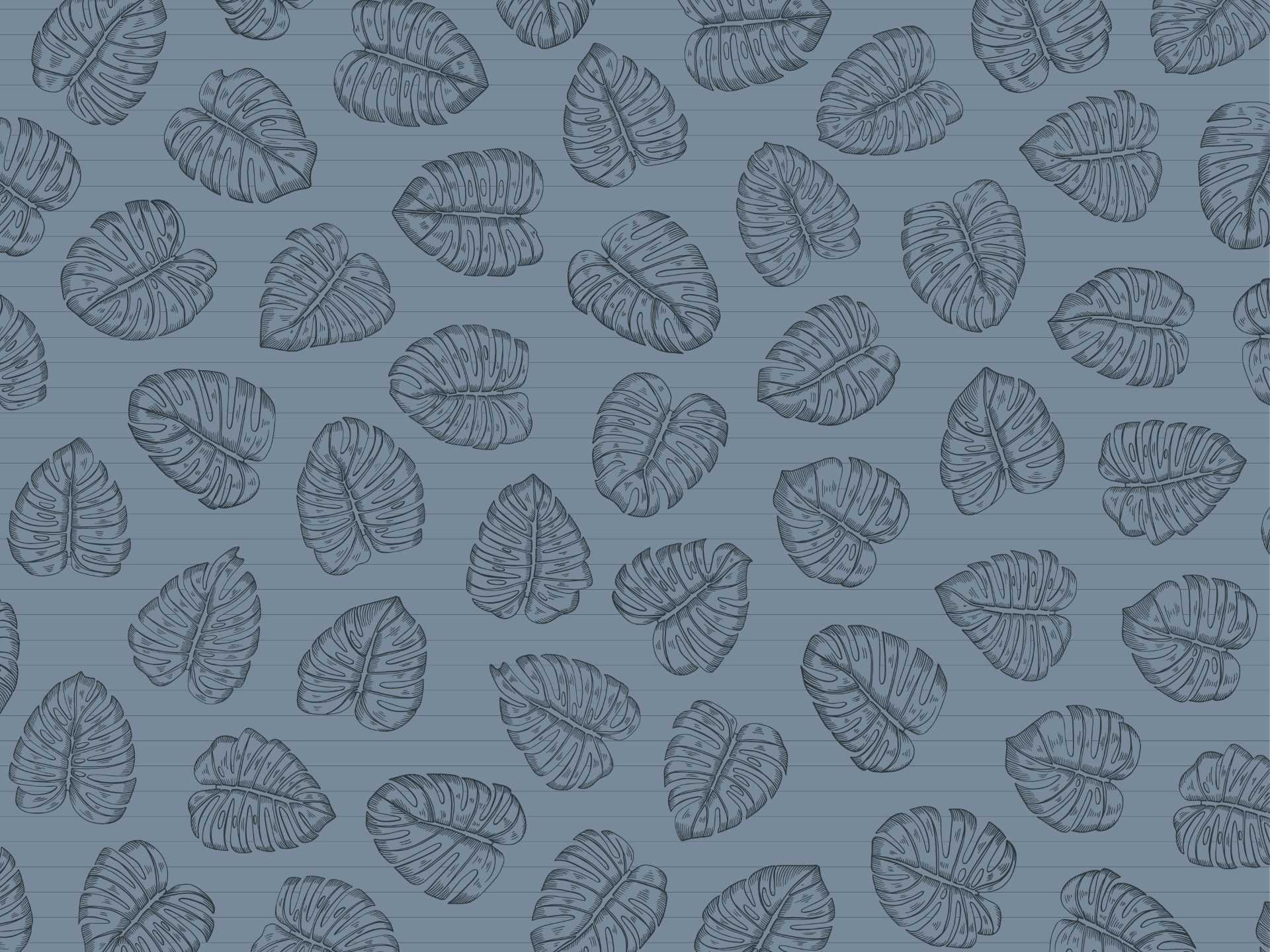 Monstera.blue.split.line.blue.80 Monstera è una carta da parati realizzata da Lucia Simonetti in collaborazione con Manarti