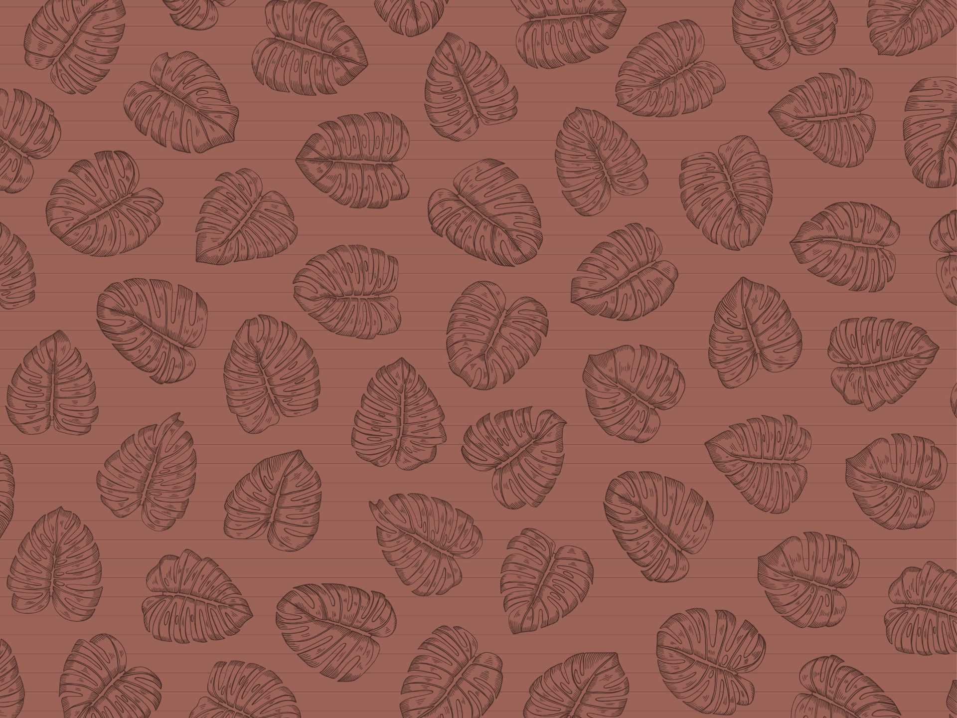 Monstera.red.split.line.red75 Monstera è una carta da parati realizzata da Lucia Simonetti in collaborazione con Manarti