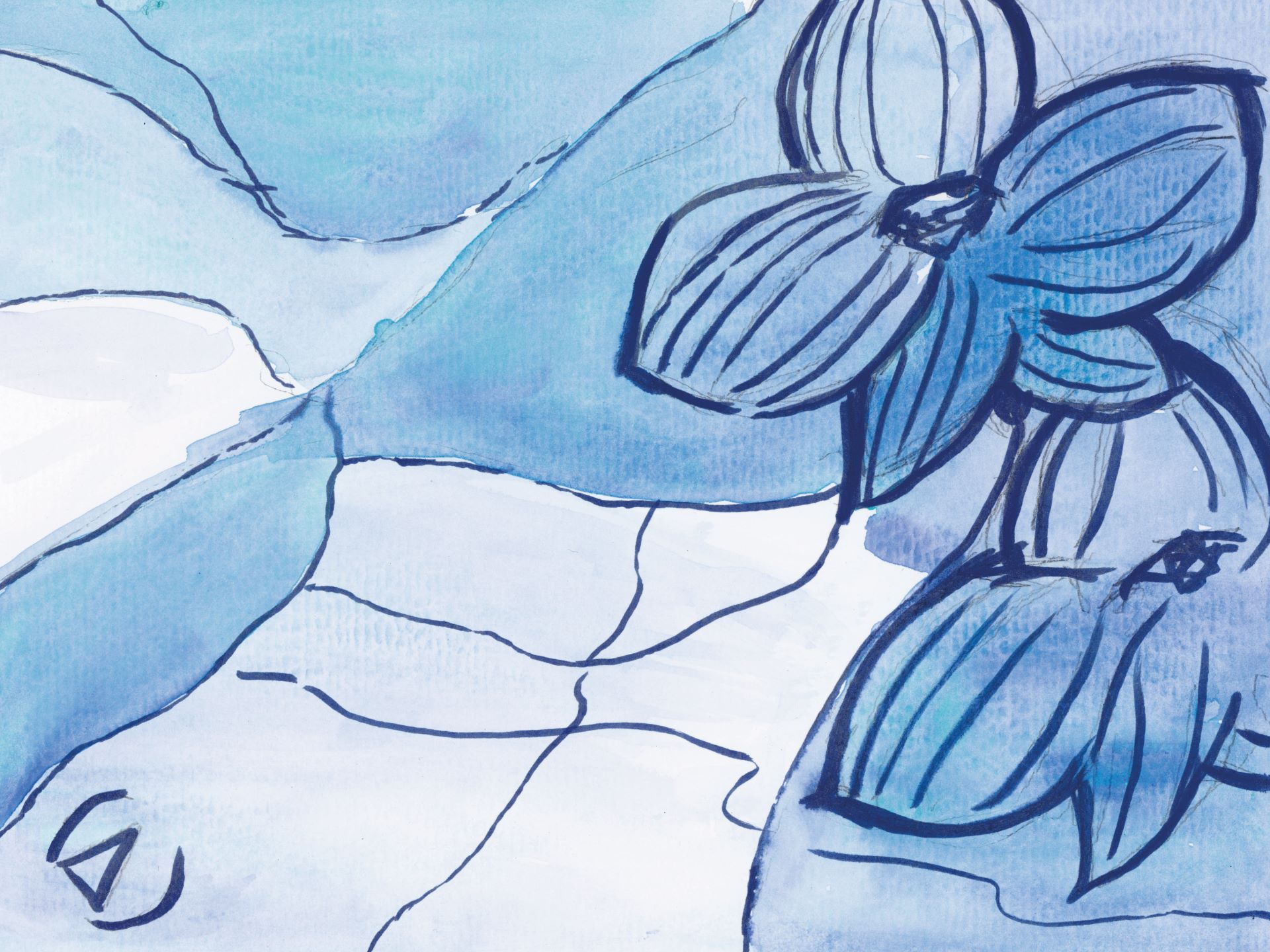 Z710.2_Watercolor_flower_carta_da_parati_manarti_wallpaper Watercolor flower è una carta da parati realizzata da Manarti