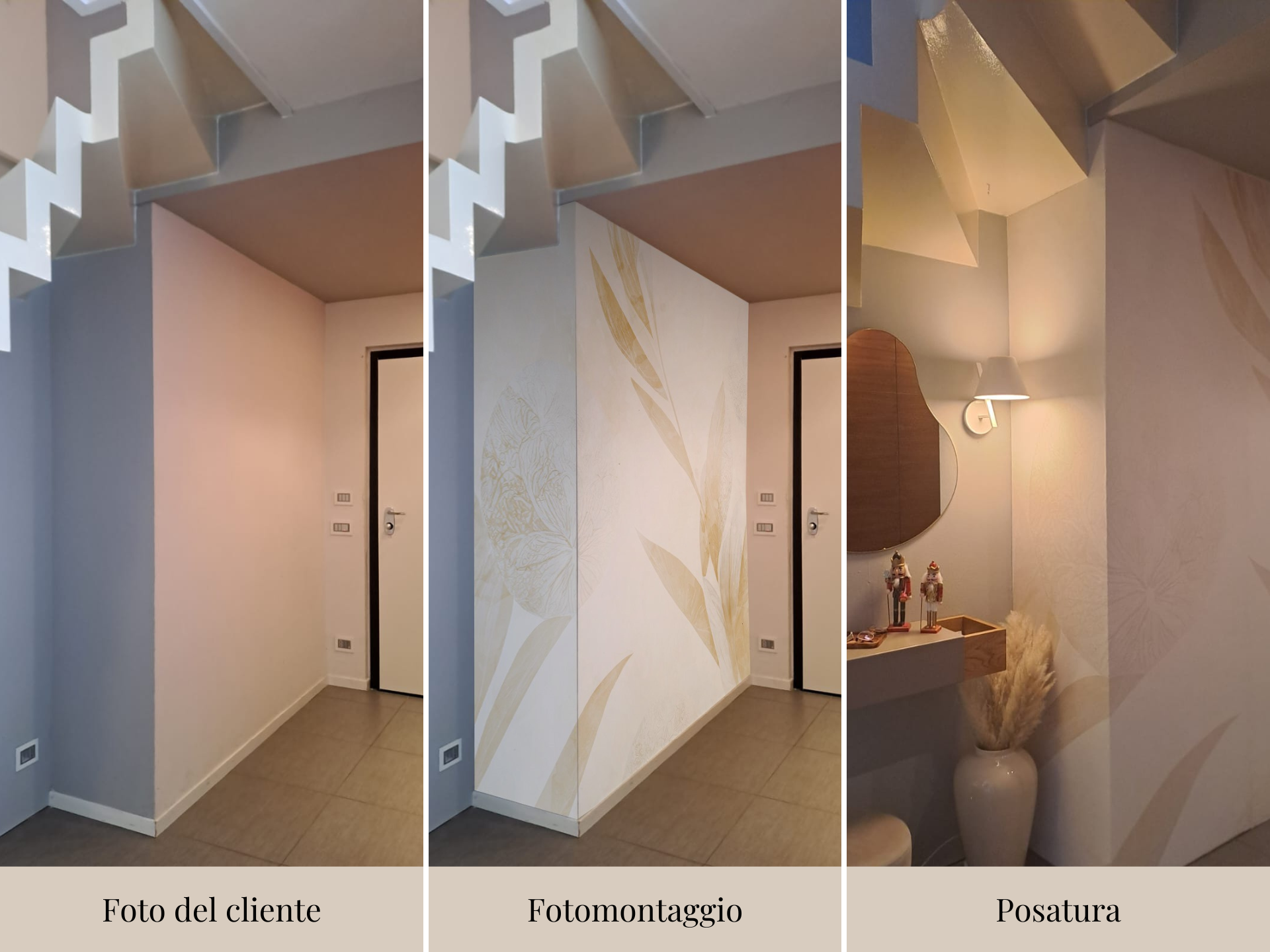 Fasi progettazione e realizzazione carte da parati Manarti