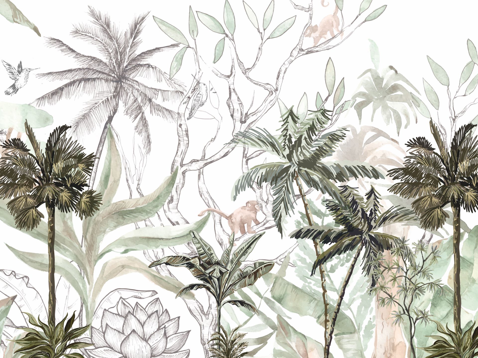 Giungla è una carta da parati realizzata da Aida in collaborazione con Manarti